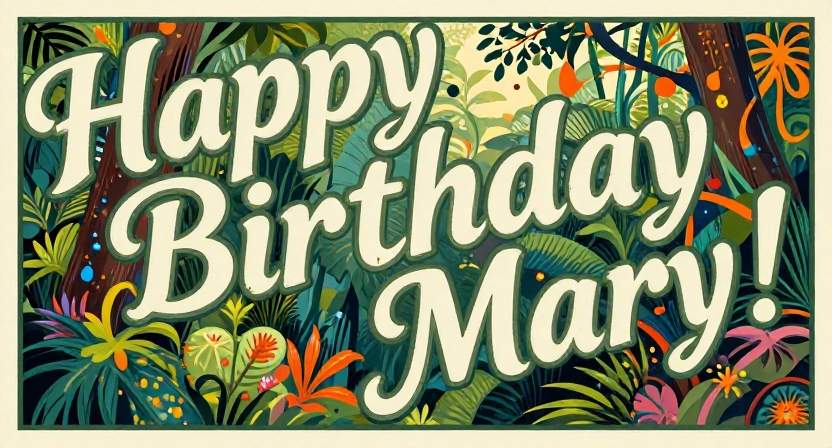 Colorful garden with blooming flowers celebrating Mary’s birthday